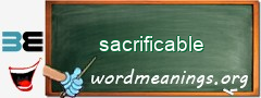 WordMeaning blackboard for sacrificable